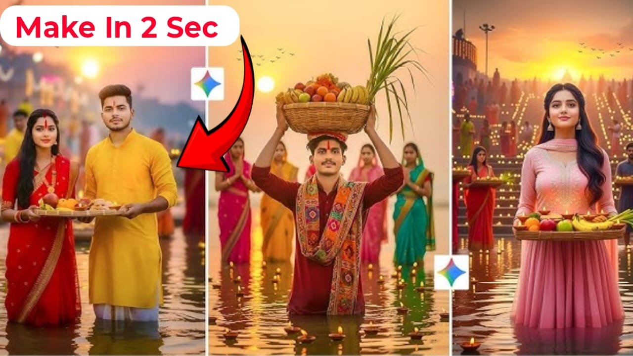 Chhath Puja Family AI Photo Prompt